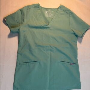 Figs Women's Short-Sleeve V-Neck Scrub Top in Sage Green